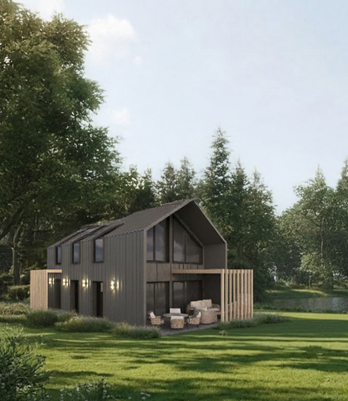 Prefabrykowany dom rodzinny w spokojnej okolicy