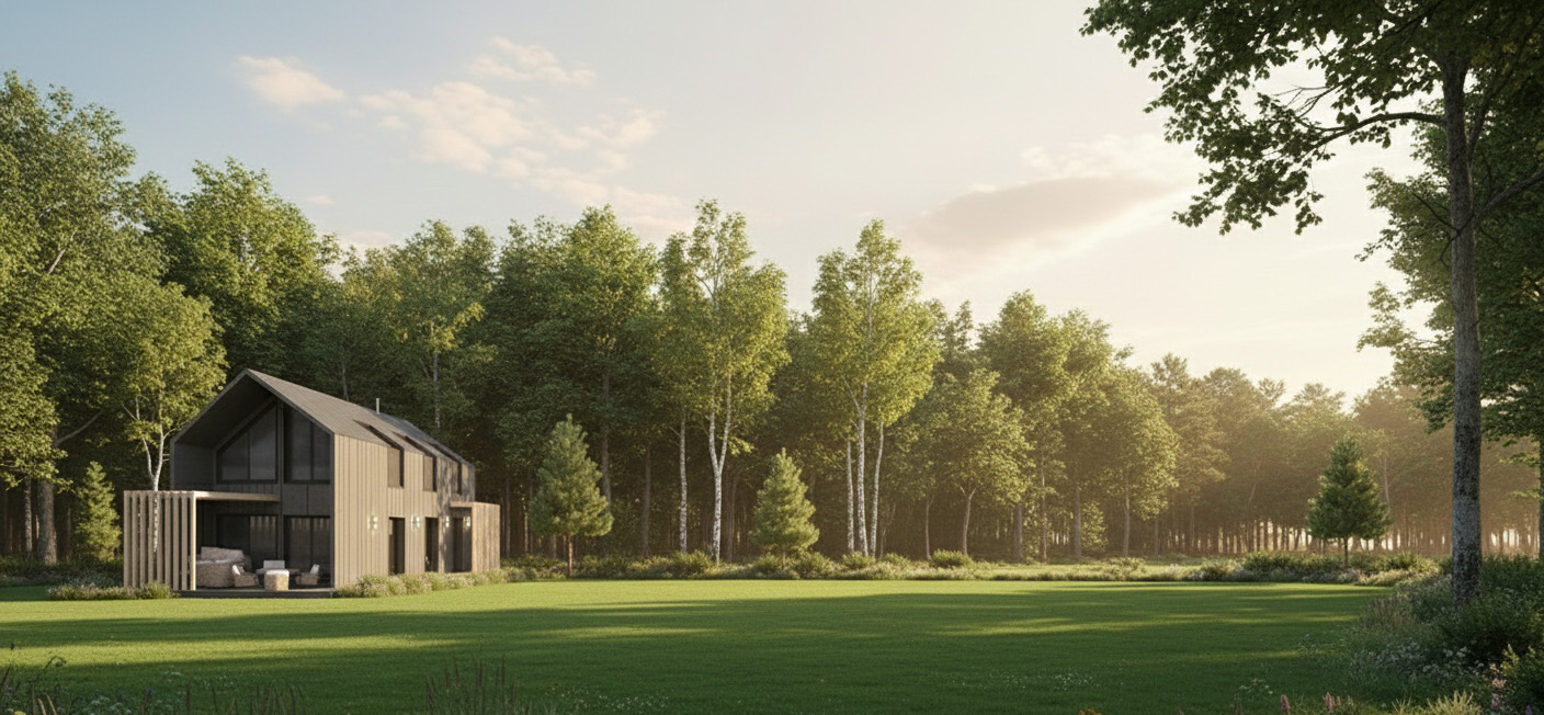 Kompaktowy dom modułowy w stylu nowoczesnym